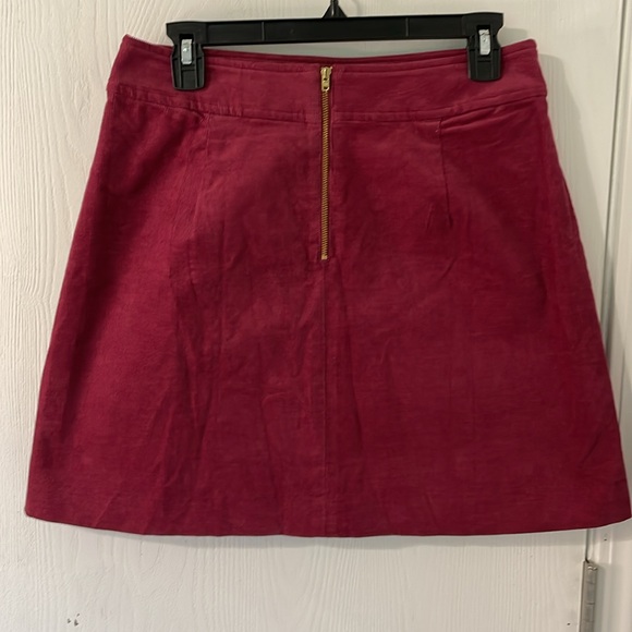 NWT Mercantile J.Crew Maroon Corduroy Mini Skirt with Gold Zipper Size 8 - Picture 3 of 6